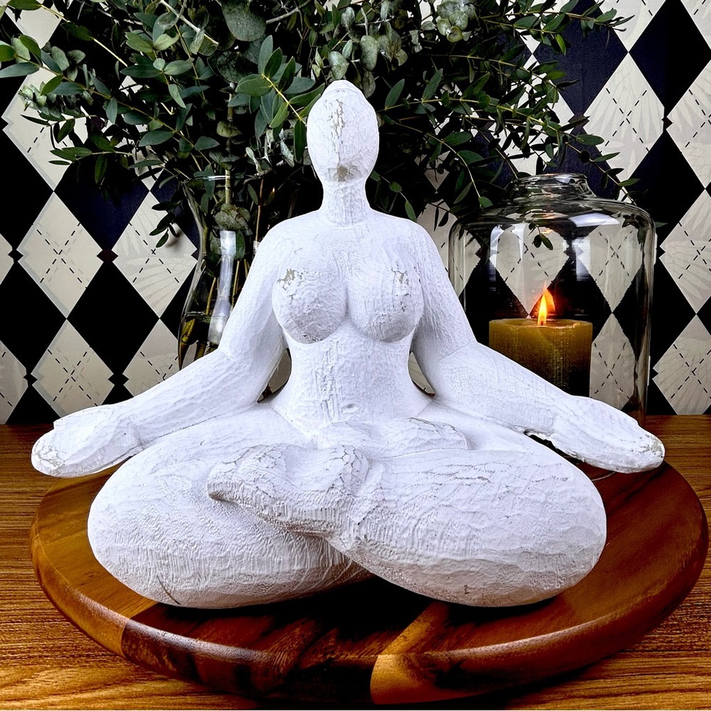 Curvaceous Sculptural Female Form in Meditation Textured Divine Femine Power